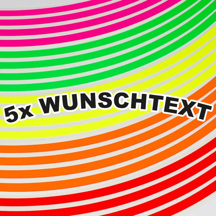 Felgenaufkleber Neon NUR WUNSCHTEXT main product photo