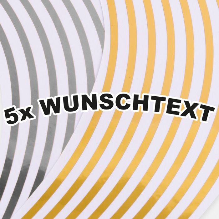 Felgenaufkleber Chrom NUR WUNSCHTEXT main product photo